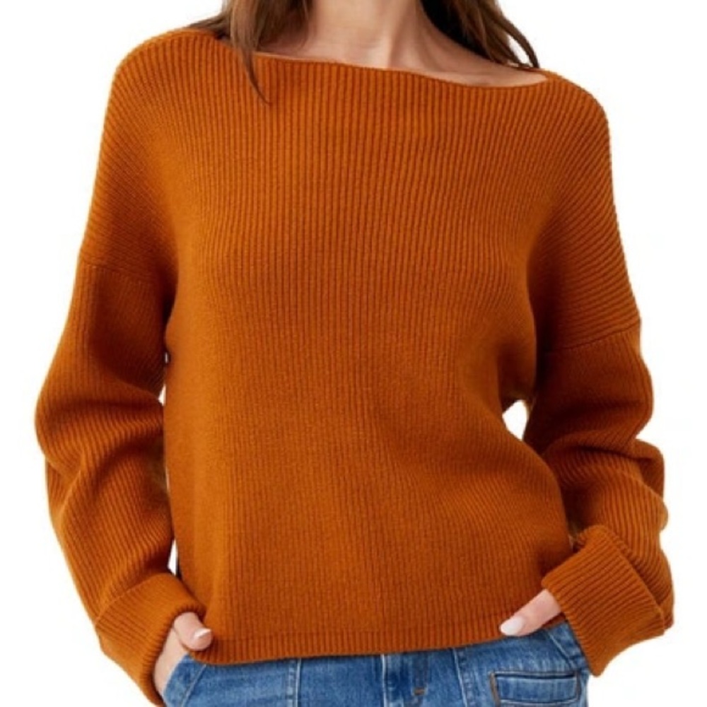 MILLIE MOZART BOATNECK SWEATER IN GLAZED GINGER